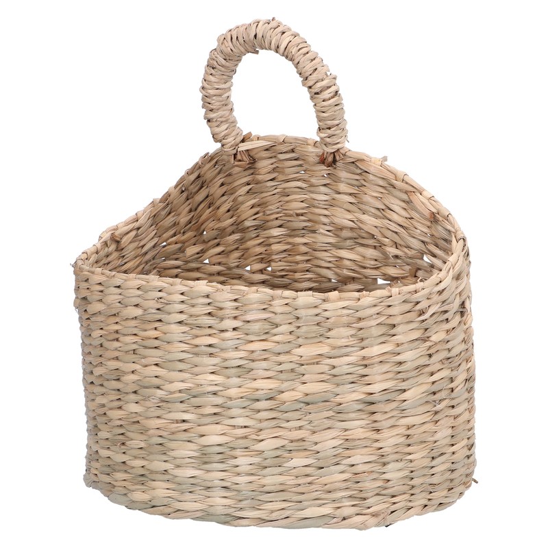Hanging Basket Seagrass Woven Wall Hanging Storage Basket Organizer for