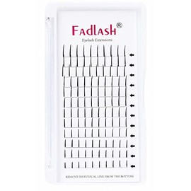 FADLASH Extensiones de pestaas con pas, pestaas de hadas prefabricadas, extensiones de pestaas negras con pas, pestaas individuales gruesas,...       