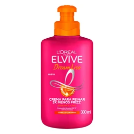 LOral Paris Elvive Dream Liso Crema Para Peinar, Efecto Keratina Anti Frizz Hasta por 72h, Resistente a la Humedad, Cabello Liso y Suave, 500ml
