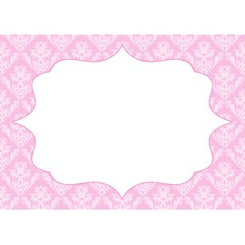 30 Blank Cards Invitations Thank You Cards Pink Damask Girl Birthday Party Baby Shower + 30 White Envelopes