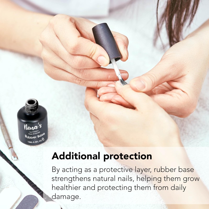 Nena's Elastic RUBBER BASE CRISTAL Coat 15 mL (3-Pack) UV/LED