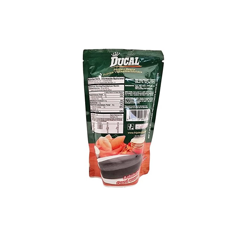 Ducal Refried Black Beans 14.1oz / 400grs Frijoles Negros Volteados