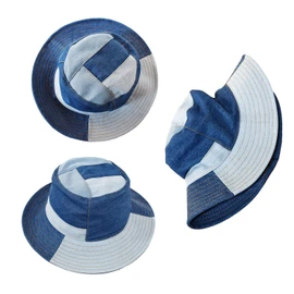 Aodrusa Sombrero de algodón vaquero para mujer, Azul / Patchwork, Talla única