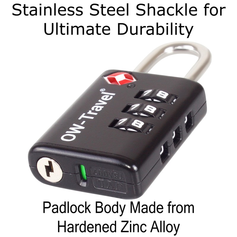 TSA Approved Luggage Locks Suitcase Locks with Indicator Open Alert