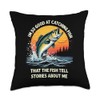 Boastful Fisherman - Fish Spread My Fame Throw Pillow