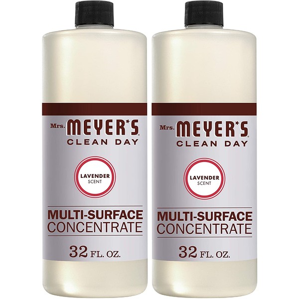 Mrs. Meyer's Clean Day Multi-Surface Cleaner Concentrate, Use to Clean Floors, Tile, Counters, Lavender Scent, 32 Oz - Pack of 2