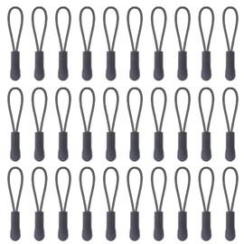 BEADNOVA Zipper Pull Replacement Zipper Extension Pulls Nylon Cord Pull Zipper Extension for Jacket Suitcase Backpack Luggage Bags (Grey, 30 PCS)