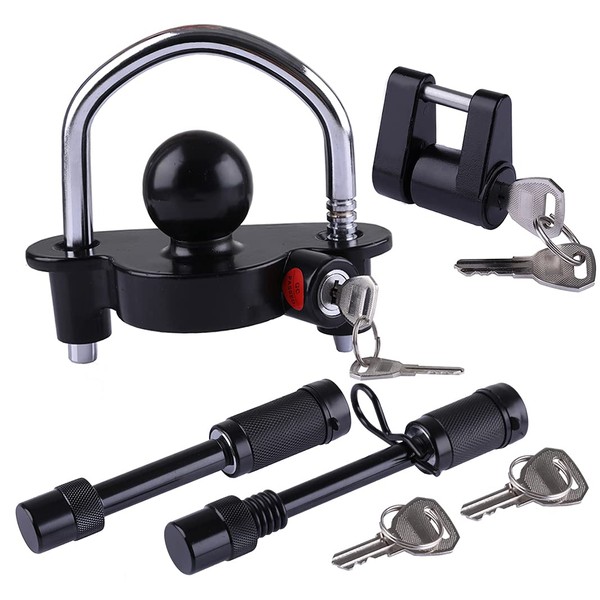 WHSSFINE Trailer Lock Kit Keyed Alike Tongue and Hitch Pin
