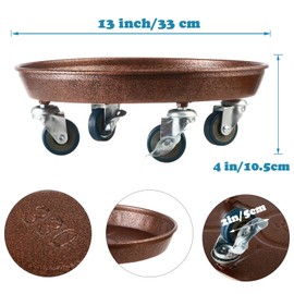 3 Packs Metal Plant Caddy with Wheels 20" Rolling Plant Stand Heavy Duty Plant Dolly with Casters for Indoor and Outdoor Large Planter Casters Potted Plant Mover,Black