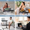 LEMY Folding Multi-Adjustable Rolling Laptop Desk - 360° Swivel -