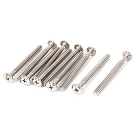 IIVVERR M6x70mm Thread Phillips Flat Head Countersunk Bolt Machine Screw Silver Tone 10pcs (M6x70mm Rosca Phillips Cabeza plana Tornillo avellanado Tornillo de la máquina Tono plateado 10pcs