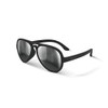 REKS Satin Touch Black Aviator with Silver Mirror Polarized lens