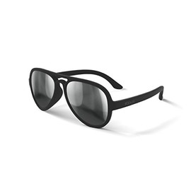 REKS Satin Touch Black Aviator with Silver Mirror Polarized lens
