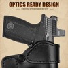 Leather Pocket Holster for S&W Bodyguard 2.0/Ruger LCP, Optic Ready,