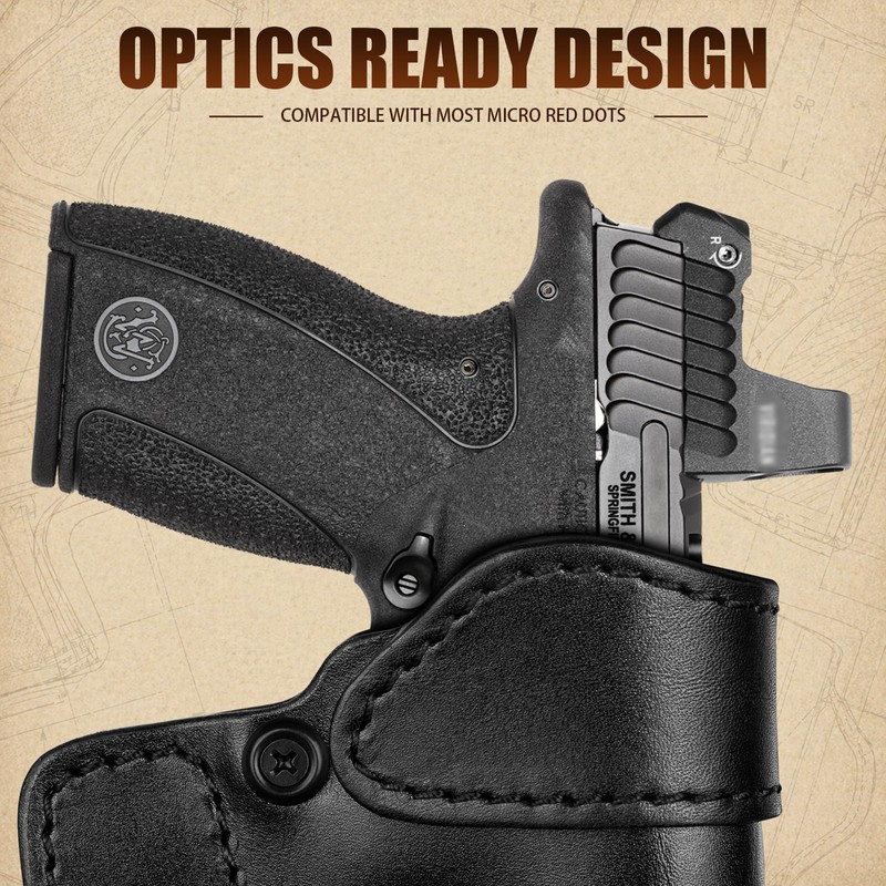 Leather Pocket Holster for S&W Bodyguard 2.0/Ruger LCP, Optic Ready,