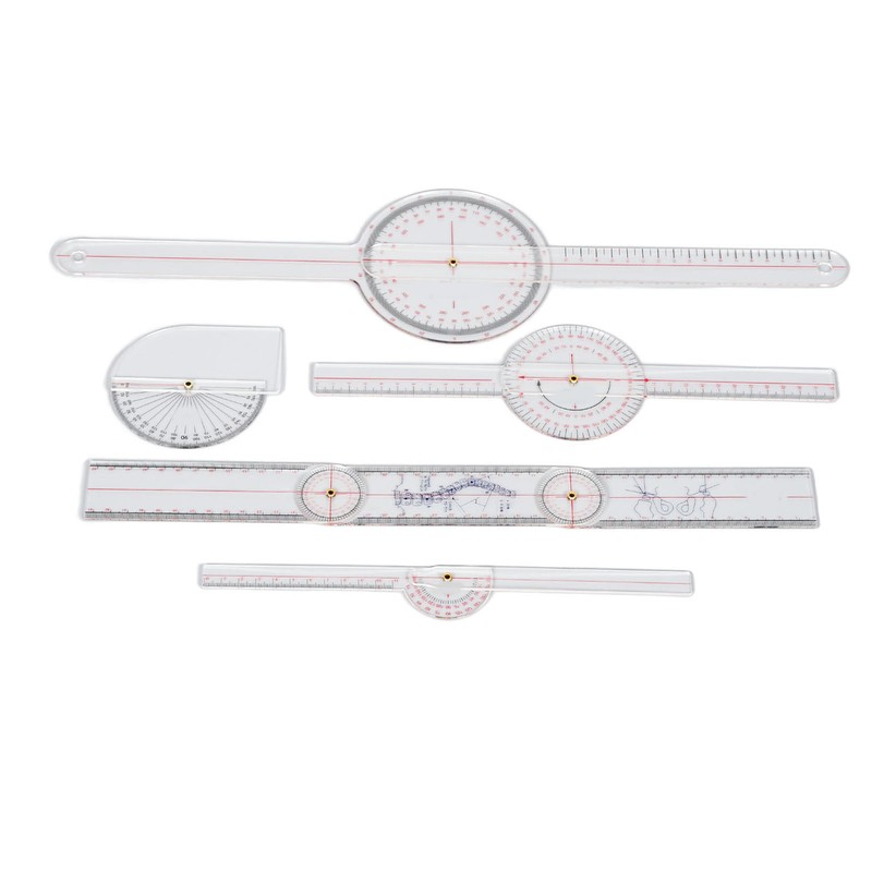 5Pcs Finger Small Joint Goniometer Clear Scale Transparent PVC Finger