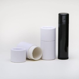 1/4 OZ White Kraft Paperboard Lip Balm/Salve/Cosmetic/Lotion Tubes (12)