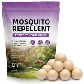 12 Pack Mosquito Repellent Balls, Mosquitoes Deterrent for Outdoor Patio & Camping Kid & Pet Safe, Long-Lasting Indoor/Outdoor Protection for Yard, Decks & RV Travel
