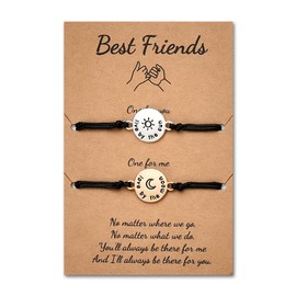 Long Distance Matching Bracelets for Friends Birthday Gift for Best Friends Friendship Bracelet for 2 Best Friends Graduation Gifts for Besties Friends Sun and Moon Bracelet for Women Men