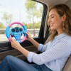 Steering Wheel Model, Suction Cup Prop for Car Travel, Blue-Pink