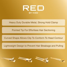 Red by Kiss Silver Metal Hair Clips, Durable Sturdy Hold for Long Lasting Styling & Curl Setting, Rust-Free Hair Pins for Thick & Thin Hair (60, Combo Pack, Silver)