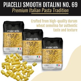Piacelli Ditalini Pasta - Protein Pasta Delivers Flavor & Nutrition in Every Bite - Our Pasta Noodles Hold Their Shape Ideally in Soups & Sauces - Enjoy Organic Pasta in Your Favorite Recipes - 500g