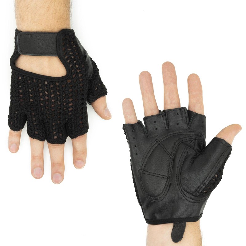 Adapter Universe Driver's Gloves Retro Vintage Leather Fingerless Driving Gloves