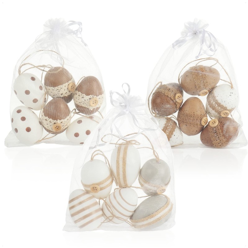 com-four® Easter eggs for hanging, hand-painted Easter decoration in great