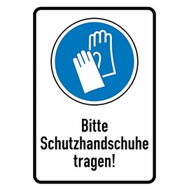 Daged Please Wear Protective Gloves Sticker 23 x 16 cm Safety Sign Sticker T-125