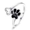 OutstandLong Women Dog Cat Paw Print Ring 925 Sterling Silver
