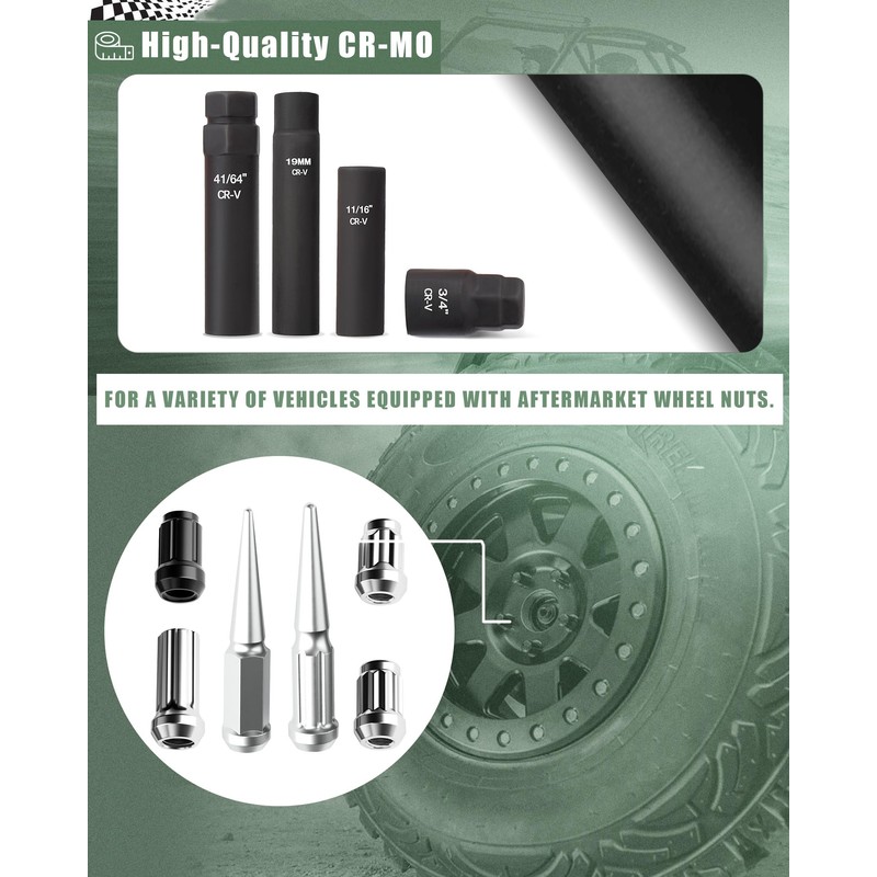 Spline Lug Nut Socket Set 8-Piece for Easy Removal of