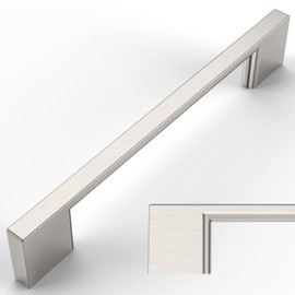 Amerdeco 10 Pack Brushed Satin Nickel Cabinet Pulls - 5 Inch(128MM) Hole Centers Kitchen Handles for Cabinets and Cupboards - ZH0060
