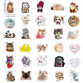 SJUNJIE 80 Pcs Cute Cat Sticker Pack Cartoon Animal Graffiti Stickers Kawaii for Notebook Journal Album Calendars Water Bottles Laptop Skateboard Scrapbooking Card Making