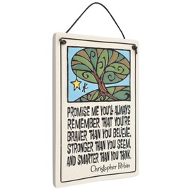 Christopher Robin Promise Me Quote Ceramic Wall Plaque, 7-Inches, American Handmade
