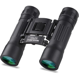 Xnourney 12x25 Compact Binoculars, High Powered Easy Focus Binoculars, Portable Large Eyepiece Binocular for Adults Kids Bird Watching,Opera Concert, Travel, Hiking, Outdoor Scenery, Football Game