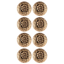Mibo 6pcs ABS Metal Plated Shank Button - Vintage Trellis Style Edge and Braided Rope Center - 36L(22mm) - Matte Antique Gold