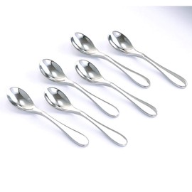 Knork Stainless Steel Demitasse Spoon (Set of 6), Shiny Gloss Silver, Tiny Coffee-Appetizer Specialty Spoons