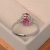 LUO S925 Sterling Silver Oval Shaped 2.32 Carats Created Ruby
