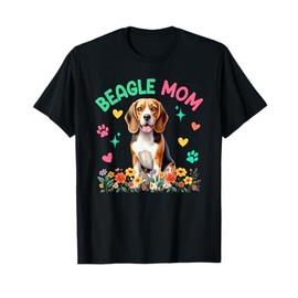 Beagle Mom Mother's Day Floral Cute Dog Owner Family Group T-Shirt