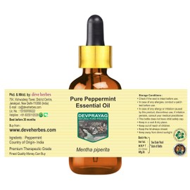 Devprayag Pure Peppermint Essential Oil (Mentha piperita) with Glass Dropper Natural Therapeutic Grade Steam Distilled 30ml (1 oz)