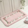 FAONIE Pretty Floral Rural Style Romantic Rose Flower Rug Shaggy