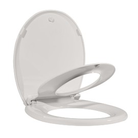 GarveeTech Toilet Seat With Toddler Seat Built In, Round Toilet Seat for Potty Training, Fits Both Adults and Children, Slow Close and Magnetic Closure - Ideal for Family Bathroom(Round Biscuit)