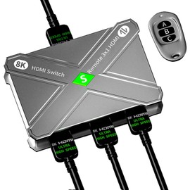 Hi-HONX 8K High-Definition Remote Switch - HDMI 2.1 Switcher 1 in 3 Out & 3 in 1 Out Bidirectional Switcher, Supports 8K@60Hz / 4K@120Hz