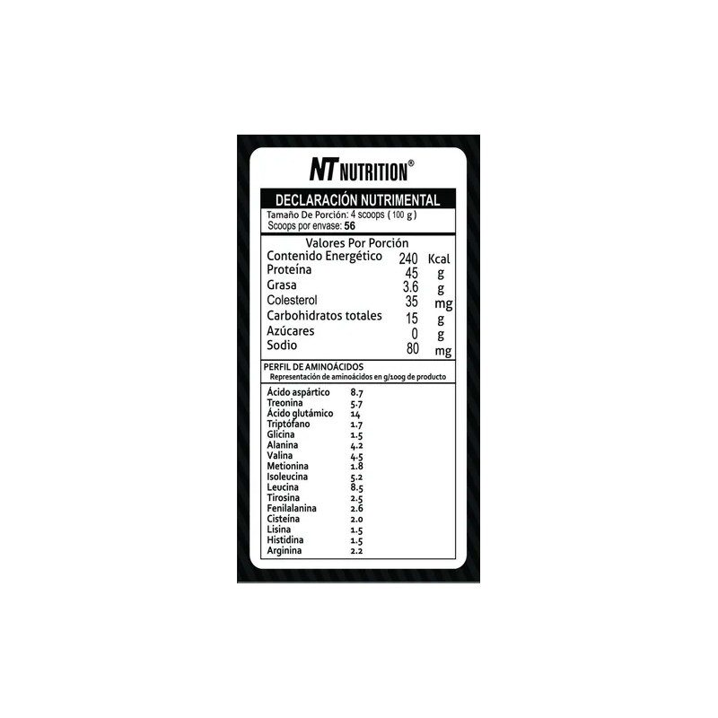 Whey Protein 54 Servicios 1400g Suero De Leche Nt Nutrition