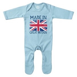 Purple Print House Made in Great Britain Rompersuit Union Jack Baby Babies 2024 Sports Boy Girl Sleepsuit, 3-6 Months, Navy