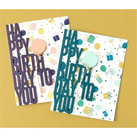 Mvchifay Cutting Dies Metal Stencils Scrapbooking Tool DIY Craft Carbon Steel Embossing Template for Paper Card Making (A-Happy Birthday Ballon-14.6x12cm)