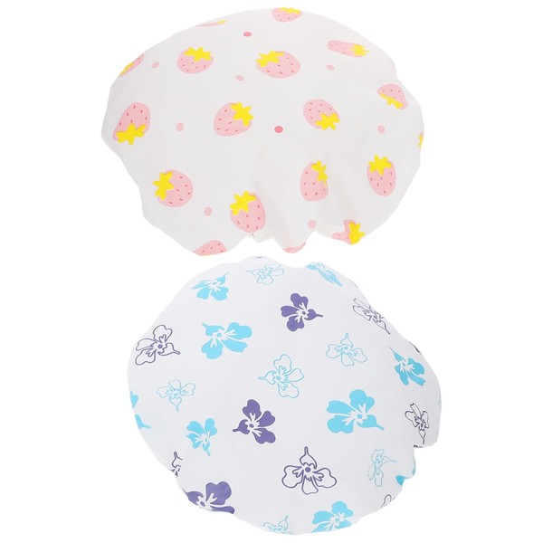 minkissy Adorable Floral Strawberry Patterns Pcs Set Bath Cap for