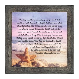 The Starfish Story Teacher Gift, The Legend of the Starfish Wall Decor, Thank You Gifts, Framed Home Decor, 8688BW