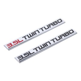 BYOBYO 2Pcs 3.5L Twin Turbo Emblem Badge 3D Metal Letter Logo Decals Emblem Auto Fender Bumper Emblem Car Badge Stickers Replacement Decorations for Trunk Hood Door