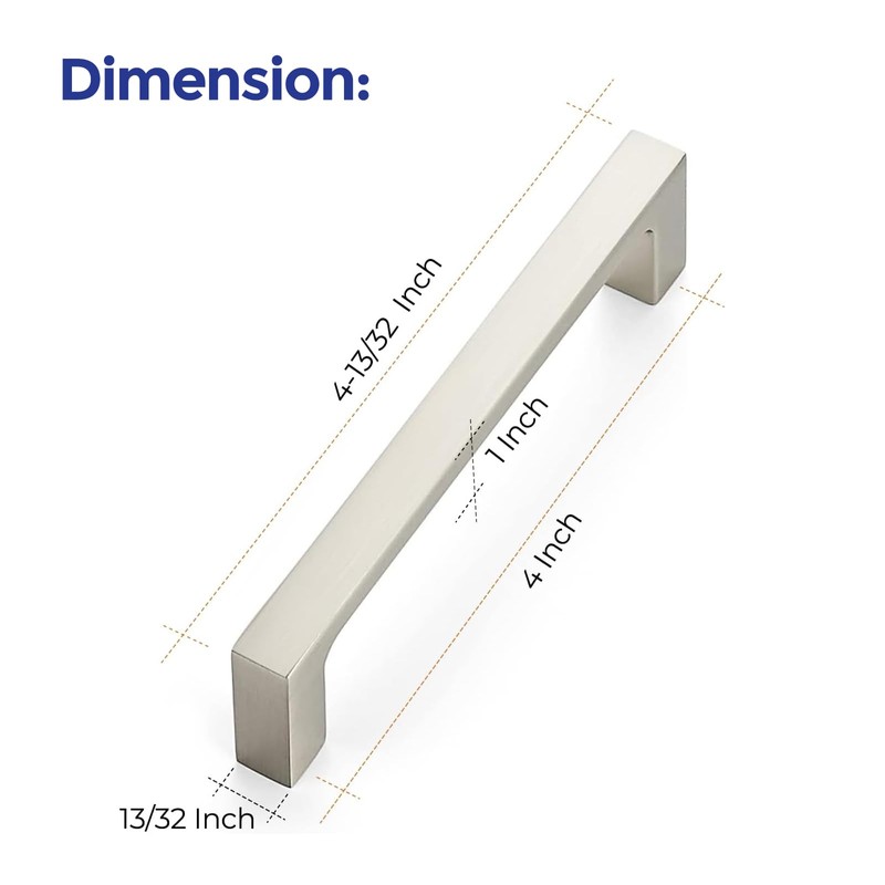 Ravinte 25 Pack Solid 4 Inch Square Cabinet Handles -
